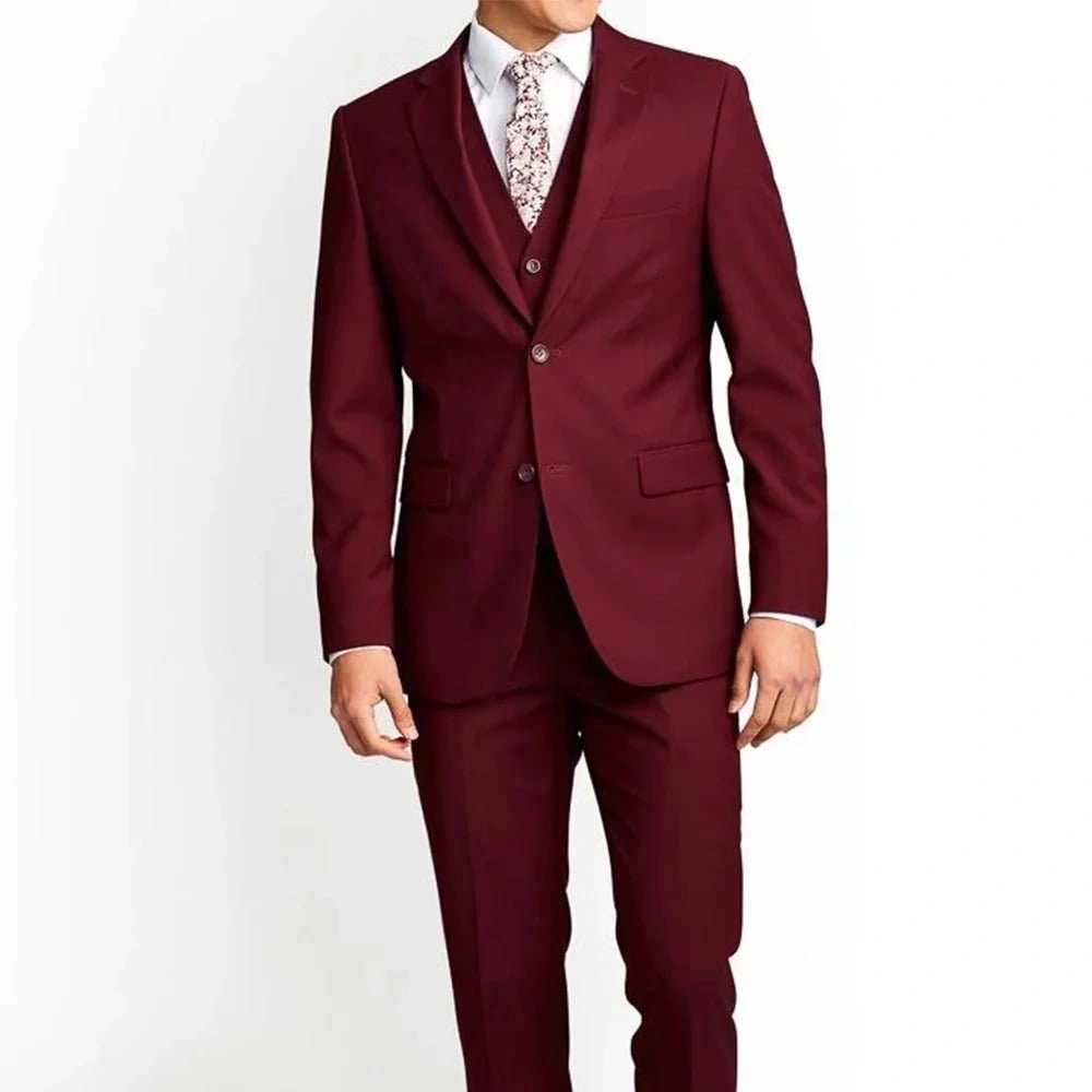 Berlin Herrer 3-delt Suit Bordeaux - Elegance og Stil til enhver Anledning Perfekt Pasform