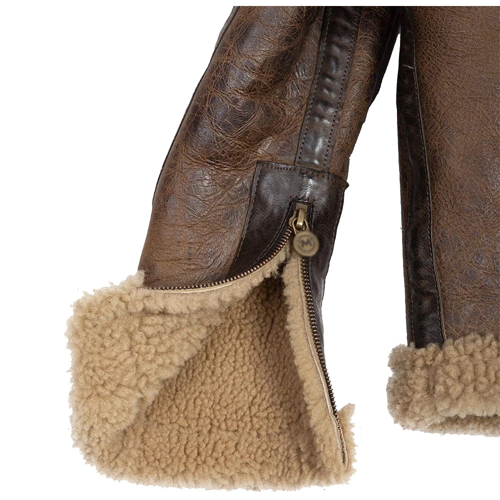 Arnolds Vinterdrøm: Ægte Læderjakke med Shearling – Klassisk Stil og Varme.